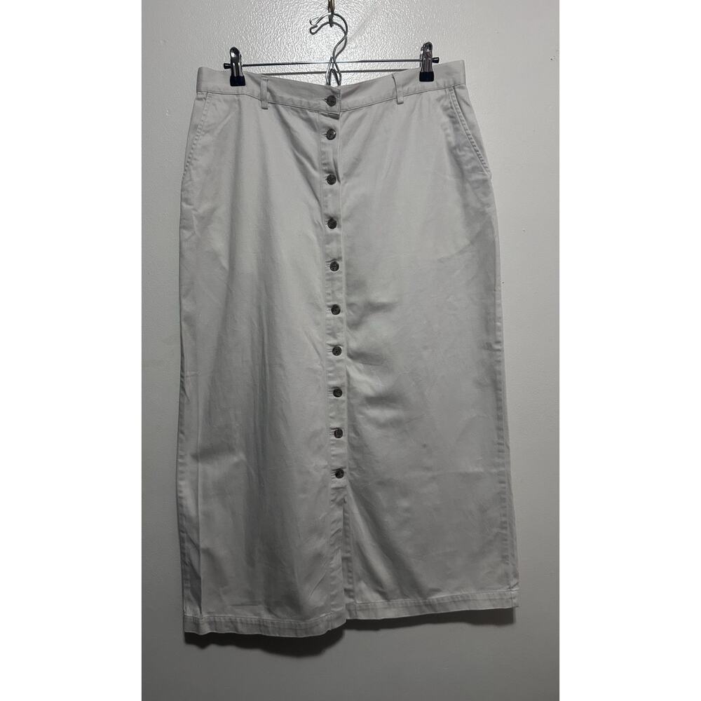 Brooks Brothers Women’s Skirt Beige Classic Button Down 100% Cotton Size 16